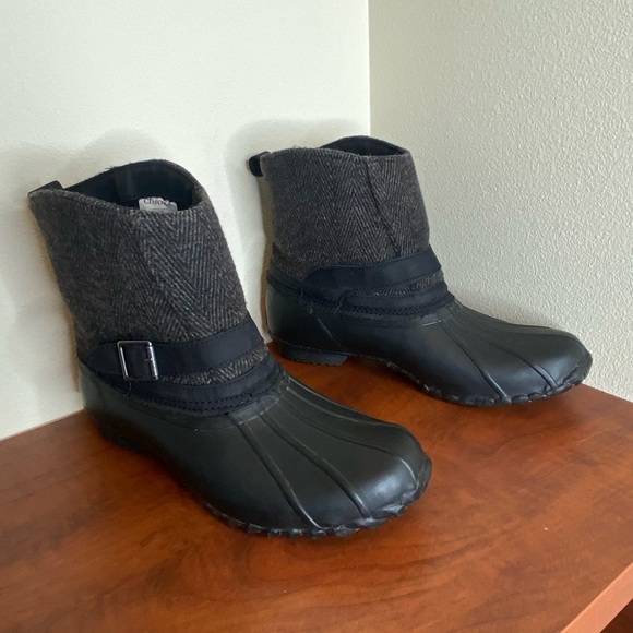 CHOOKA Step-In Duck Herringbone Boots, Women’s 9, Matte Black - Picture 12 of 13